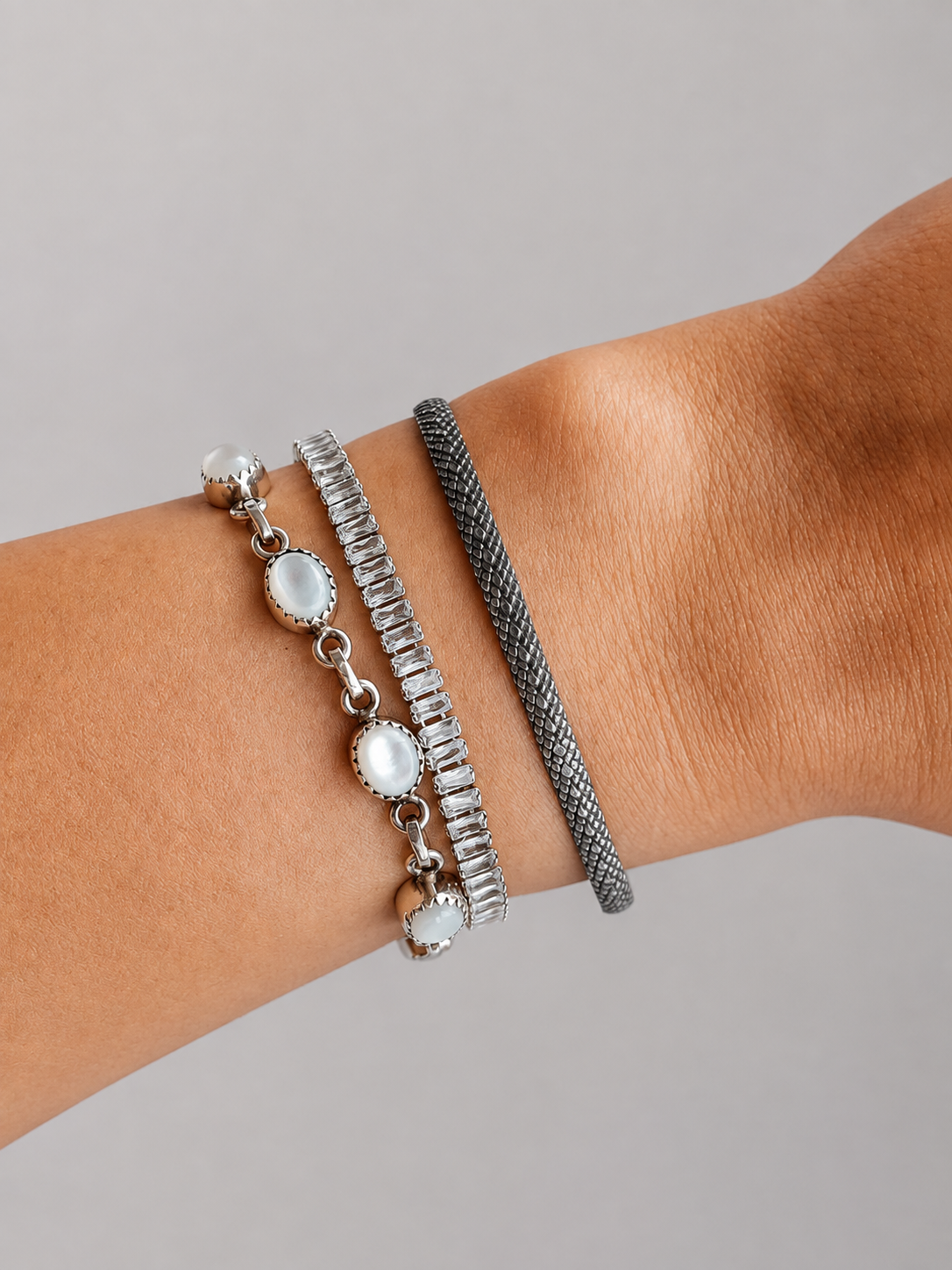 Yancey Silver Snake Patterned Cuff - Wooten's
