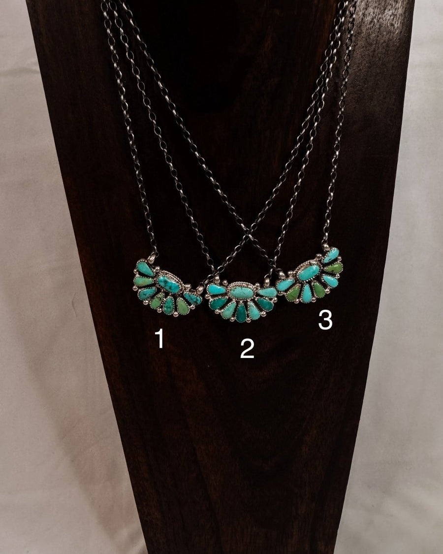 Yantis Turquoise Half Cluster Necklace - Horseshoe J & Co.