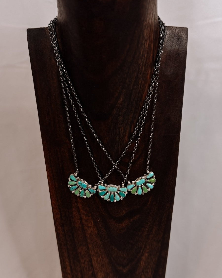 Yantis Turquoise Half Cluster Necklace - Horseshoe J & Co.