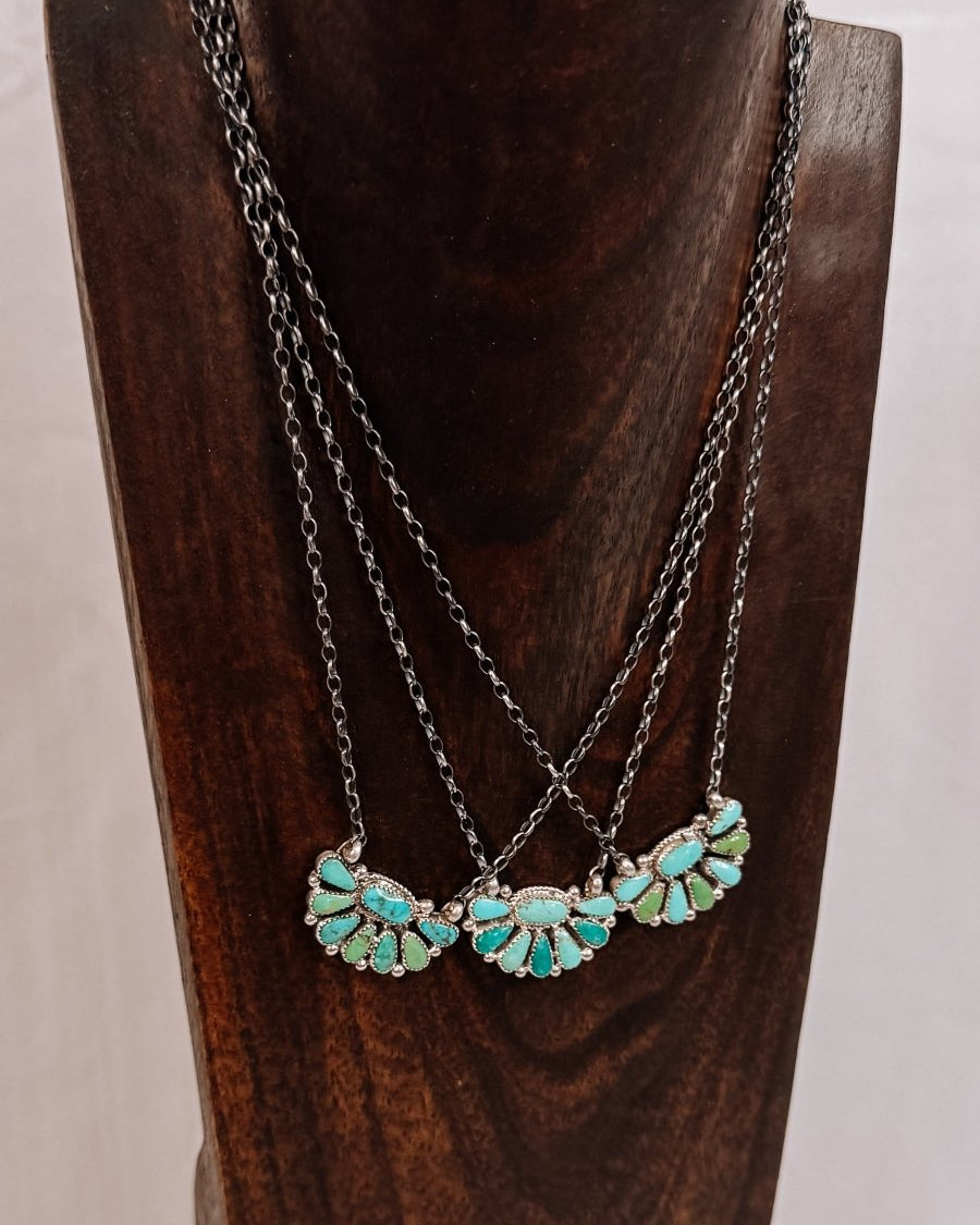 Yantis Turquoise Half Cluster Necklace - Horseshoe J & Co.