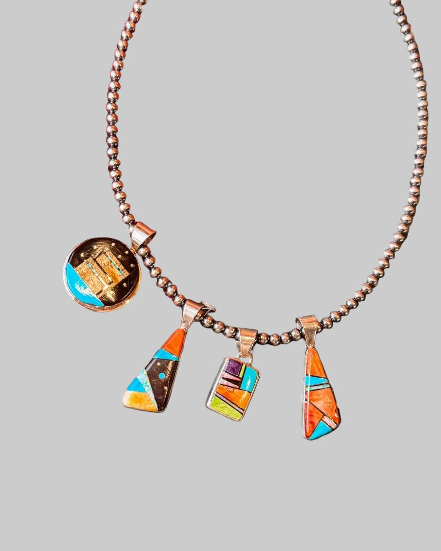 Zuni Multi - Stone Necklace Pendants - Horseshoe J & Co.