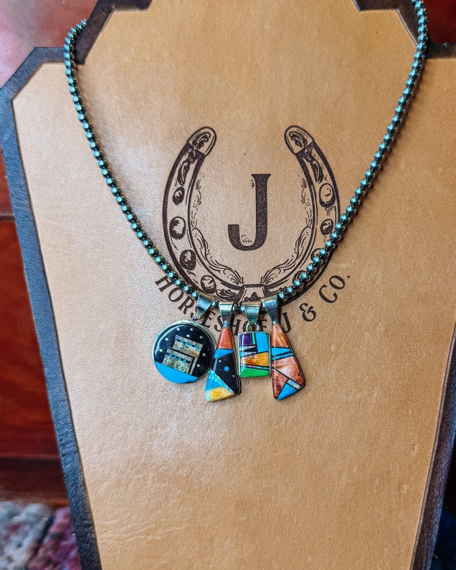 Zuni Multi - Stone Necklace Pendants - Horseshoe J & Co.