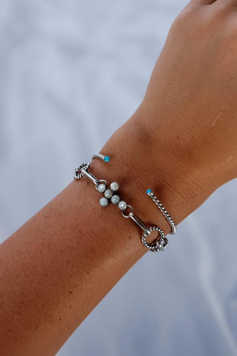 Ranchester Mother of Pearl Cross Link Bracelet - Wooten's