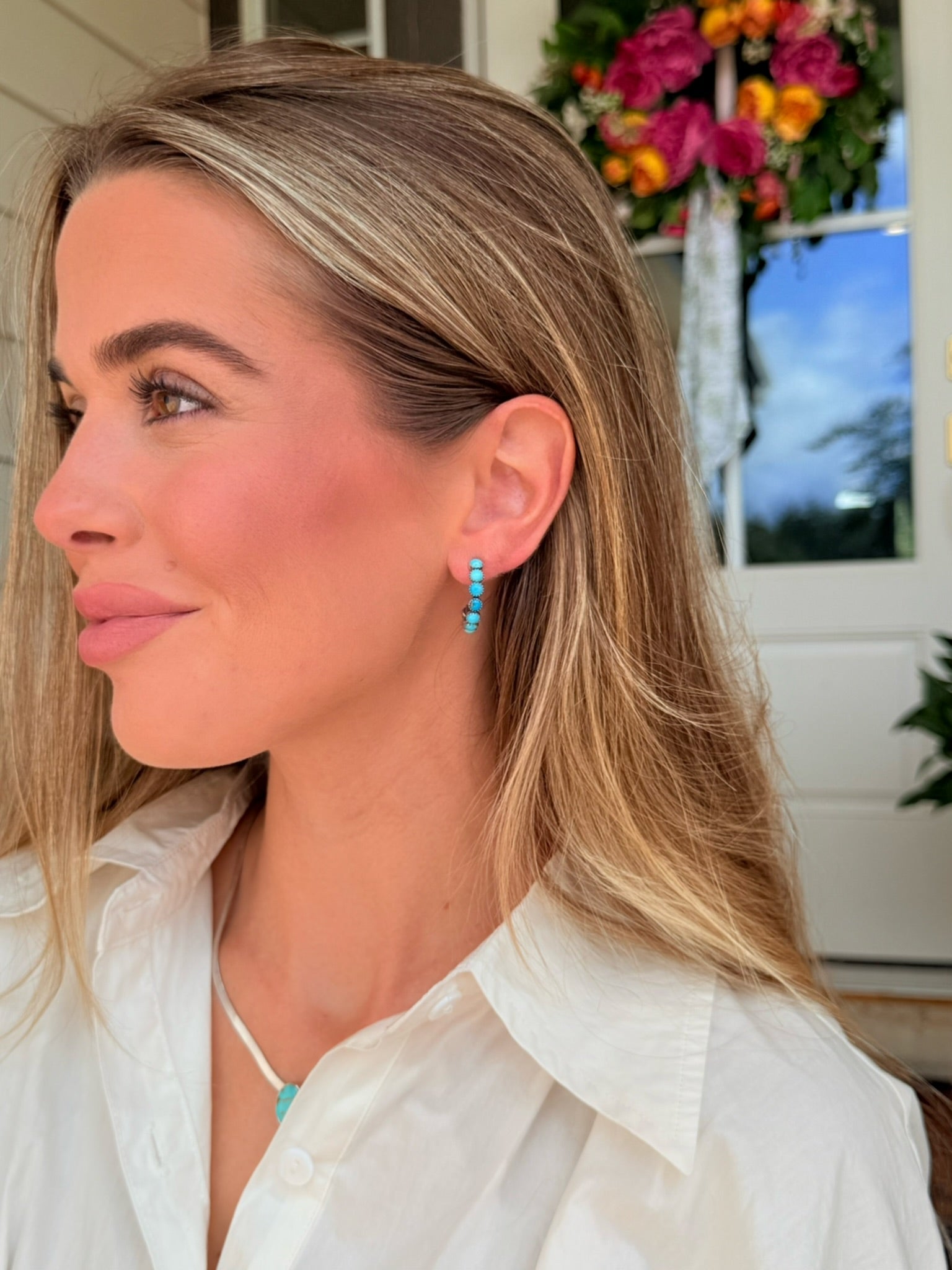 Geronimo Turquoise Hoops - Regular - Wooten's
