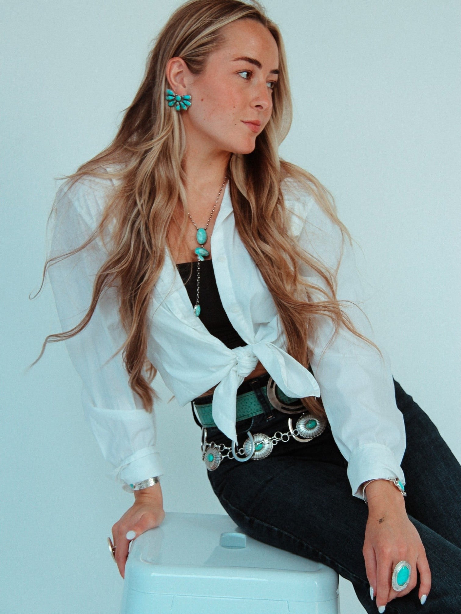 Avery Turquoise Cluster Earrings - Wooten's