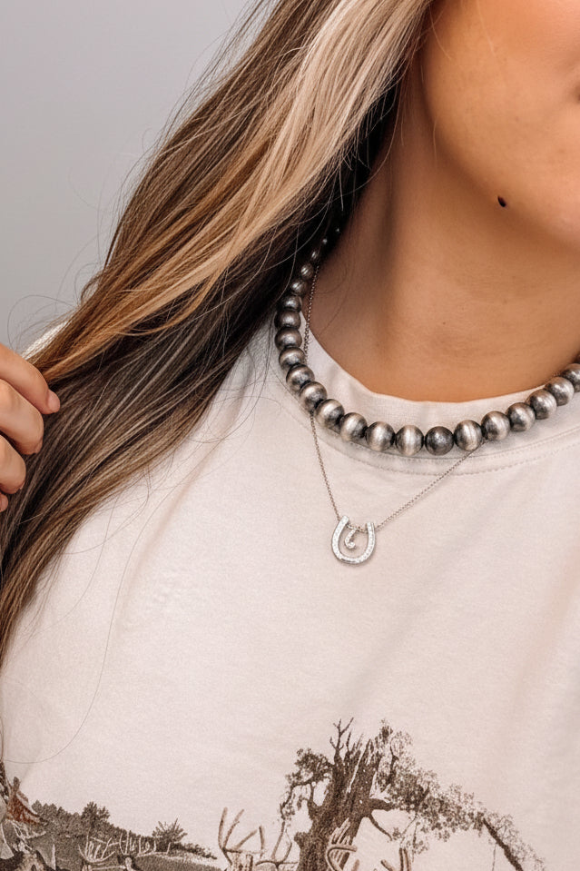 18" 12mm Sterling Silver Pearl Necklace - Wooten's