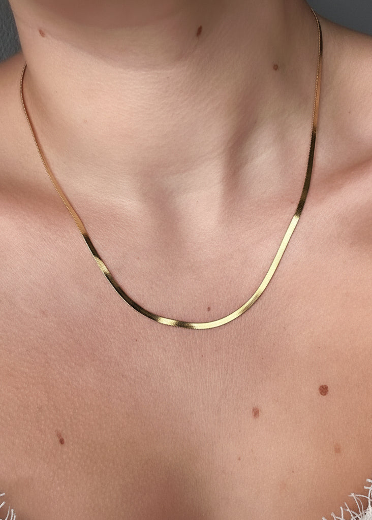 2mm Gold Plated Herringbone Chain - Wooten's