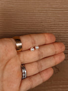 5mm Crystal Pearl Stud Earrings - Horseshoe J & Co.