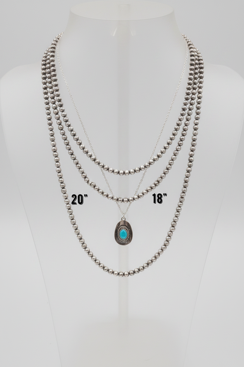 5mm Sterling Silver Pearl Necklace - Horseshoe J & Co.