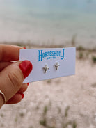 9mm Ribbon Cross Stud Earrings - Horseshoe J & Co.
