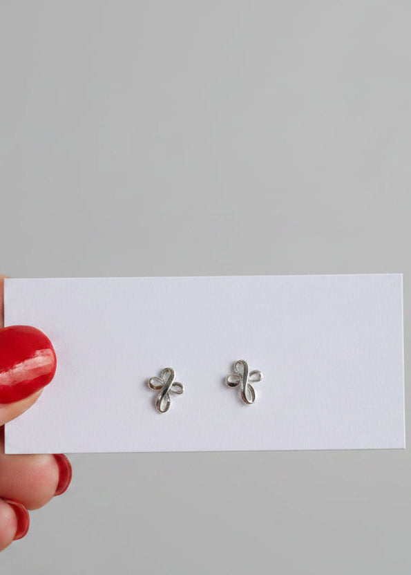 9mm Ribbon Cross Stud Earrings - Wooten's