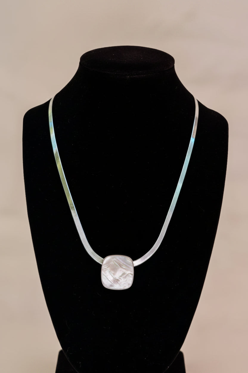 Knott Mother of Pearl Herringbone Necklace - Wooten's
