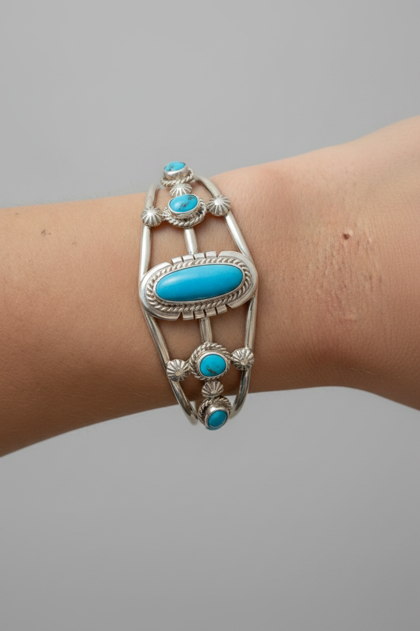 Agua Dulce Turquoise Cuff Bracelet - earrings - Wooten's