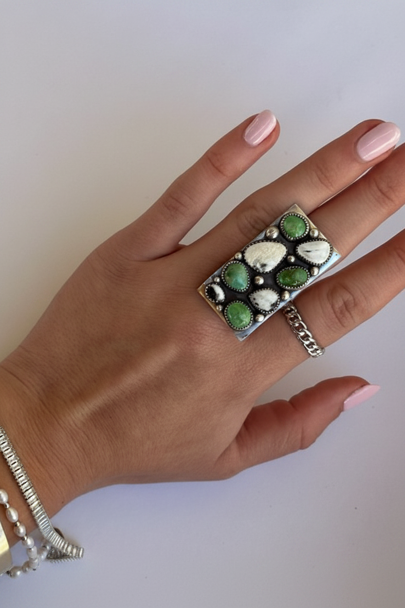 Alcova Sonoran Gold + White Buffalo Ring - Wooten's