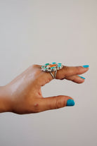 Aledo Spiny Oyster + Turquoise Cluster Ring - ring - Wooten's