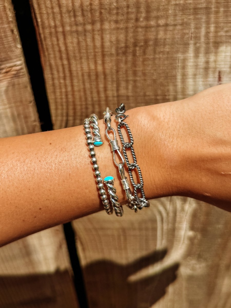 Aspen Silver Rope Chain Bracelet - Horseshoe J & Co.