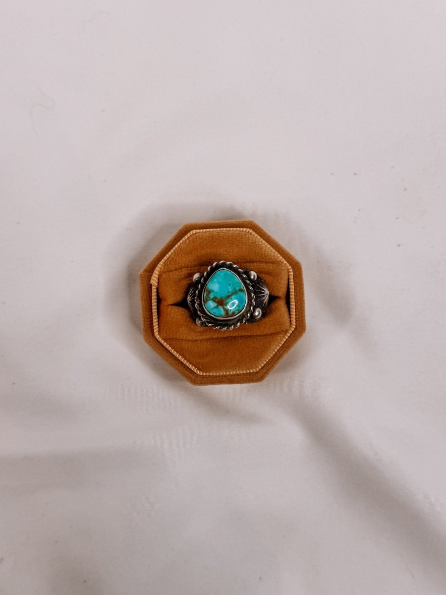 Auburn Cigar Band Turquoise Ring - Wooten's