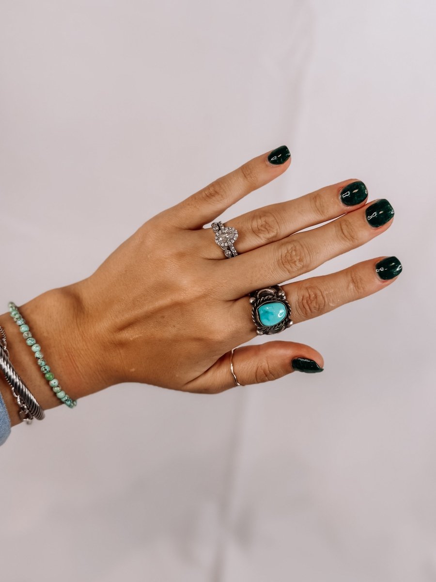 Auburn Cigar Band Turquoise Ring - Wooten's
