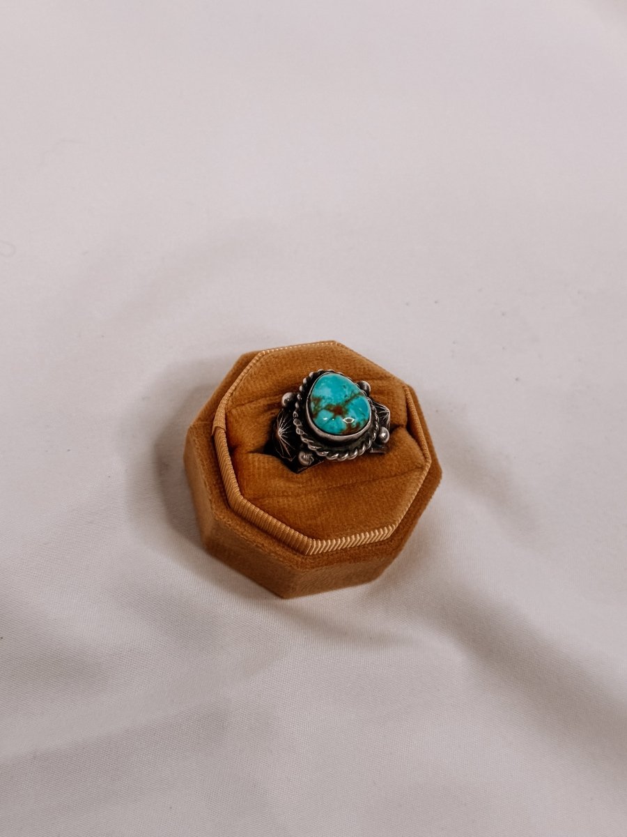 Auburn Cigar Band Turquoise Ring - Wooten's