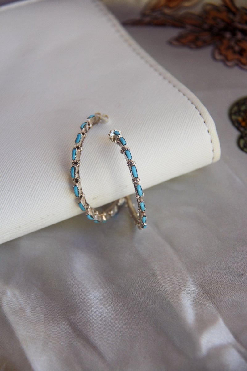 Belgrade Turquoise Hoop Earrings - Horseshoe J & Co.