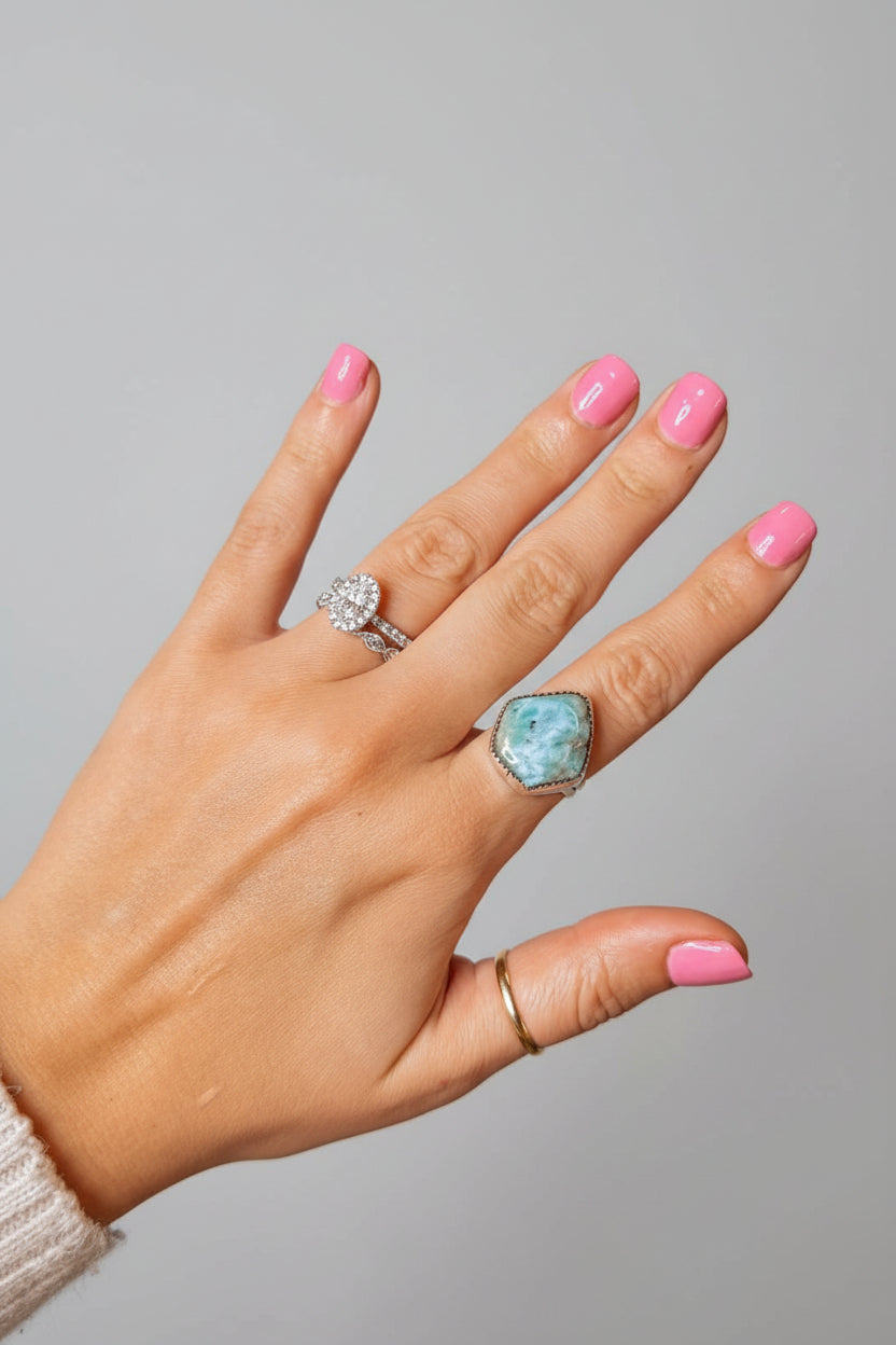 Blue Skies Larimar Rings - Horseshoe J & Co.