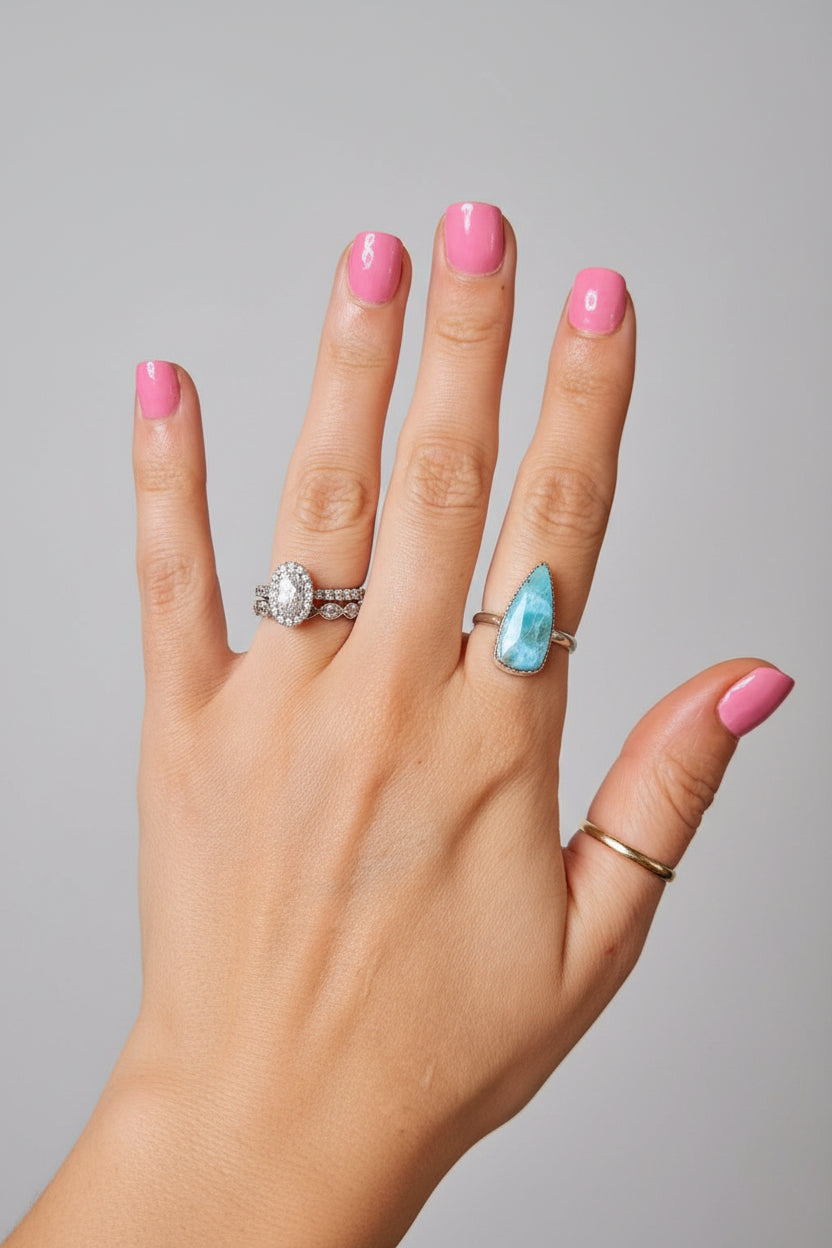 Blue Skies Larimar Rings - Horseshoe J & Co.