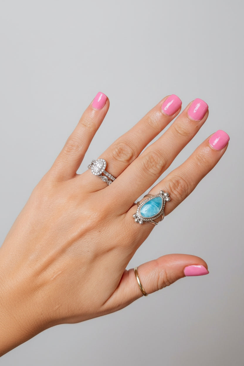 Blue Skies Larimar Rings - Wooten's