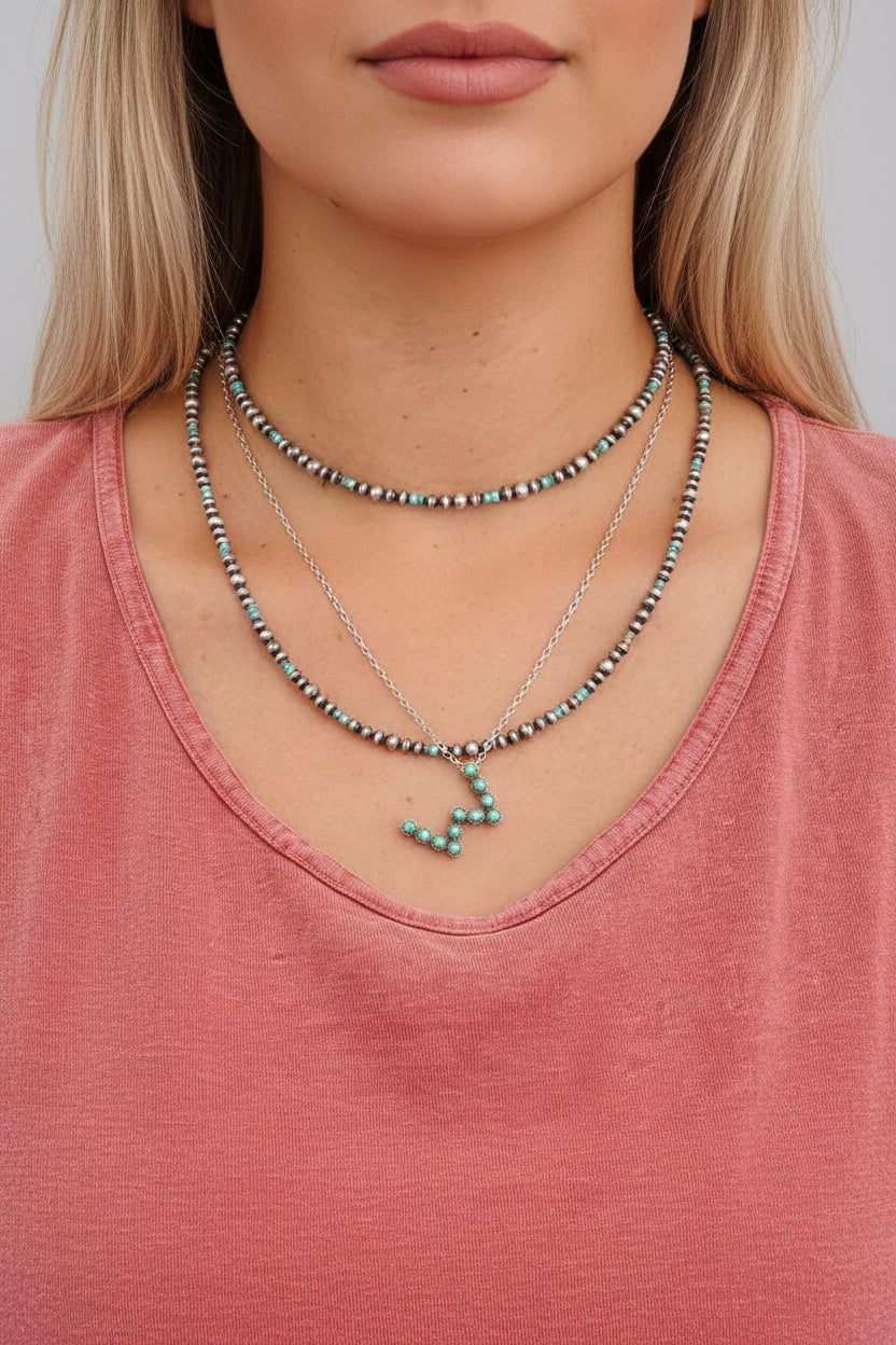 Blum Turquoise Heishi + Pearl Necklace - Wooten's