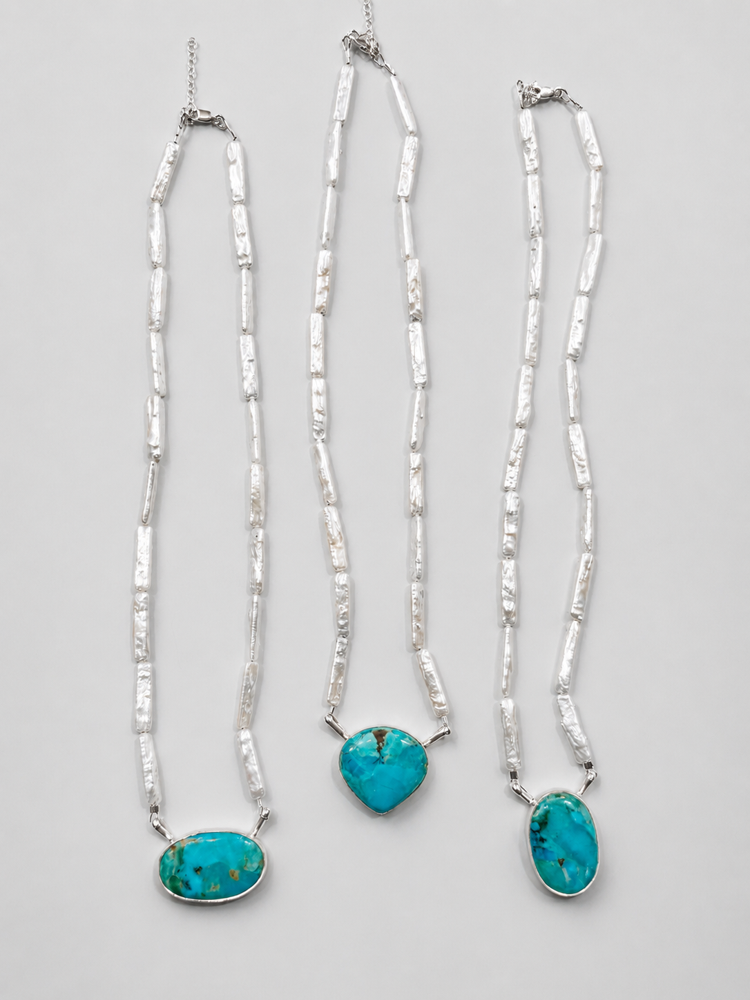 Boca Raton Turquoise Freshwater Pearl Pillar Necklace - Wooten's
