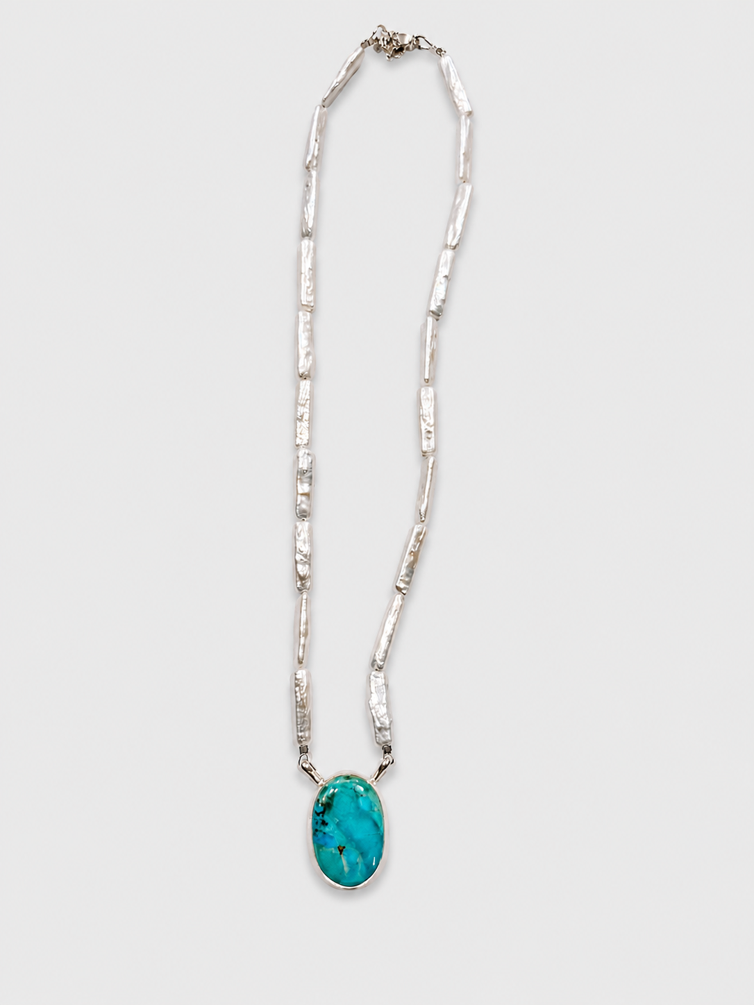 Boca Raton Turquoise Freshwater Pearl Pillar Necklace - Wooten's