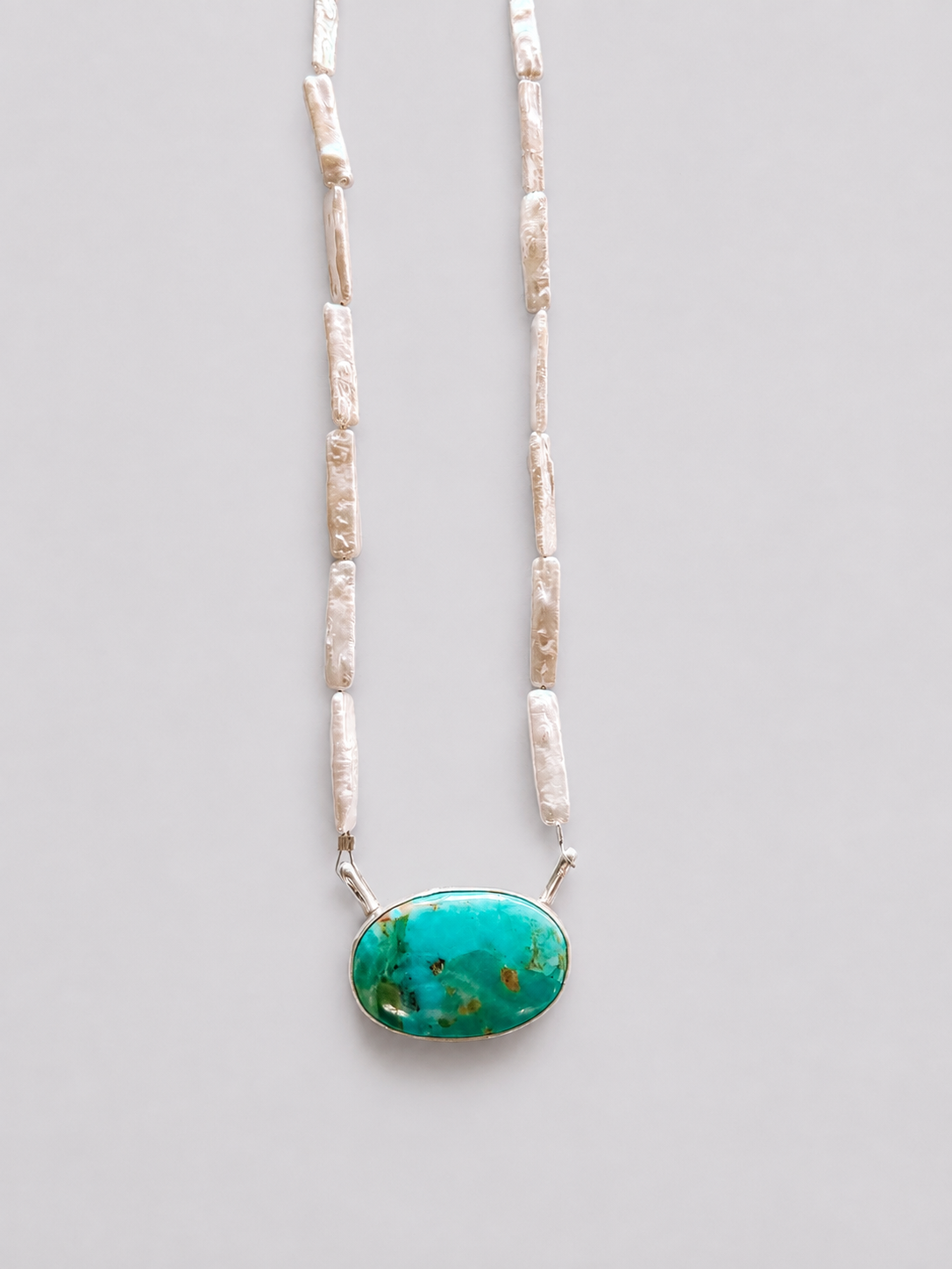 Boca Raton Turquoise Freshwater Pearl Pillar Necklace - Wooten's