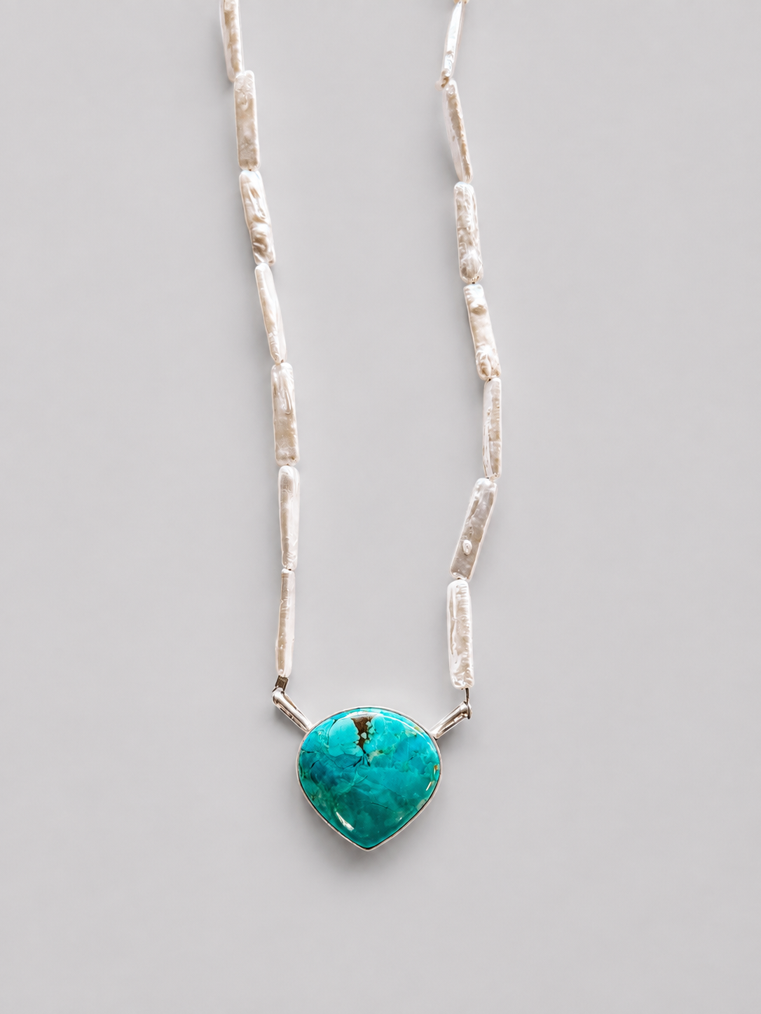 Boca Raton Turquoise Freshwater Pearl Pillar Necklace - Wooten's