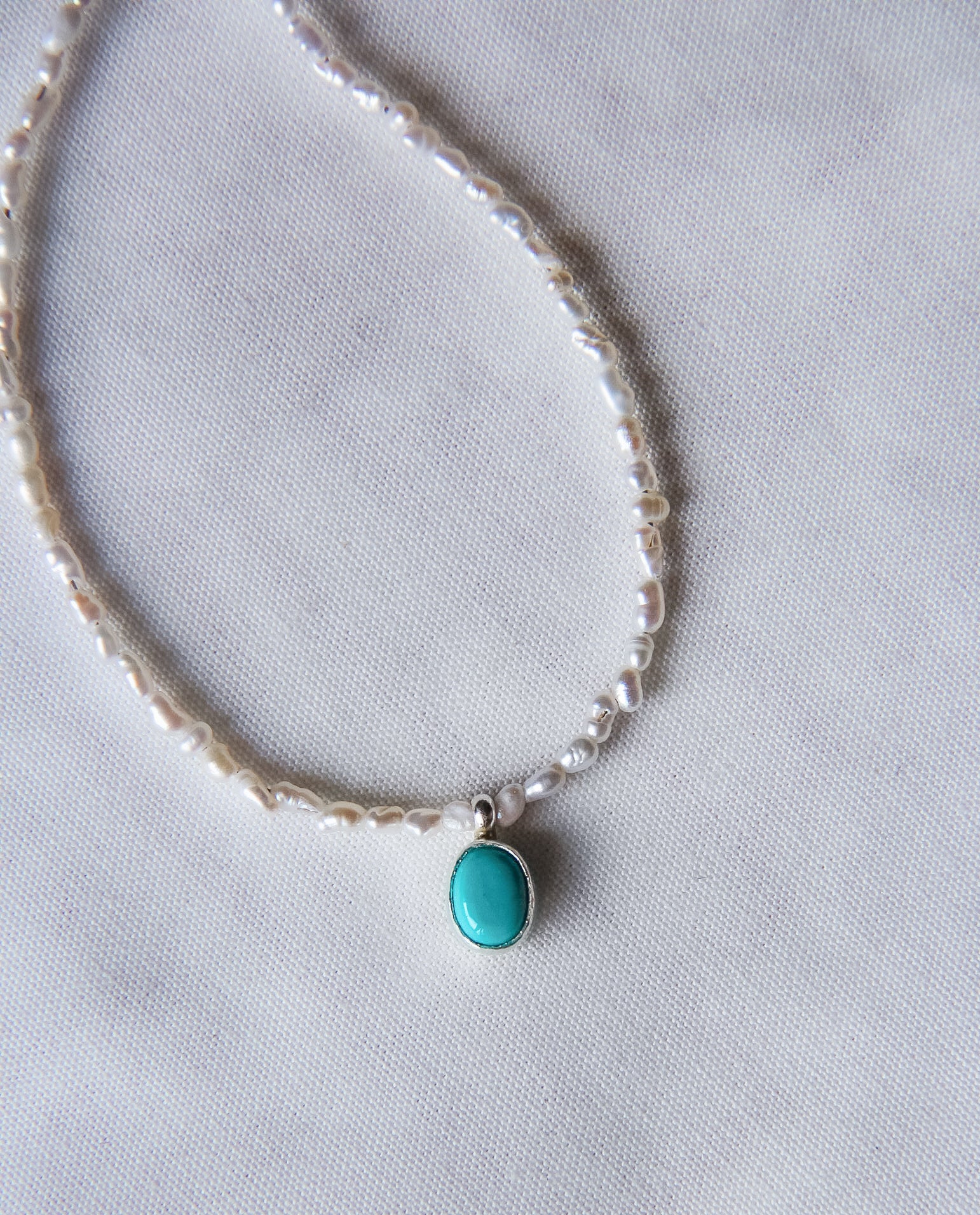 Bonifay Freshwater Pearl Anklet with Turquoise Charm - Wooten's
