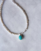 Bonifay Freshwater Pearl Anklet with Turquoise Charm - Wooten's