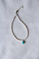 Bonifay Freshwater Pearl Anklet with Turquoise Charm - Wooten's