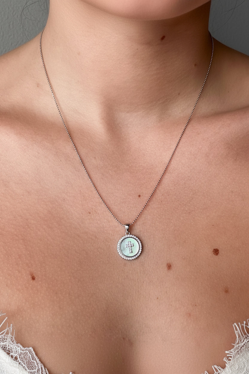 Bonner Mother of Pearl Cross Necklace - Wooten's