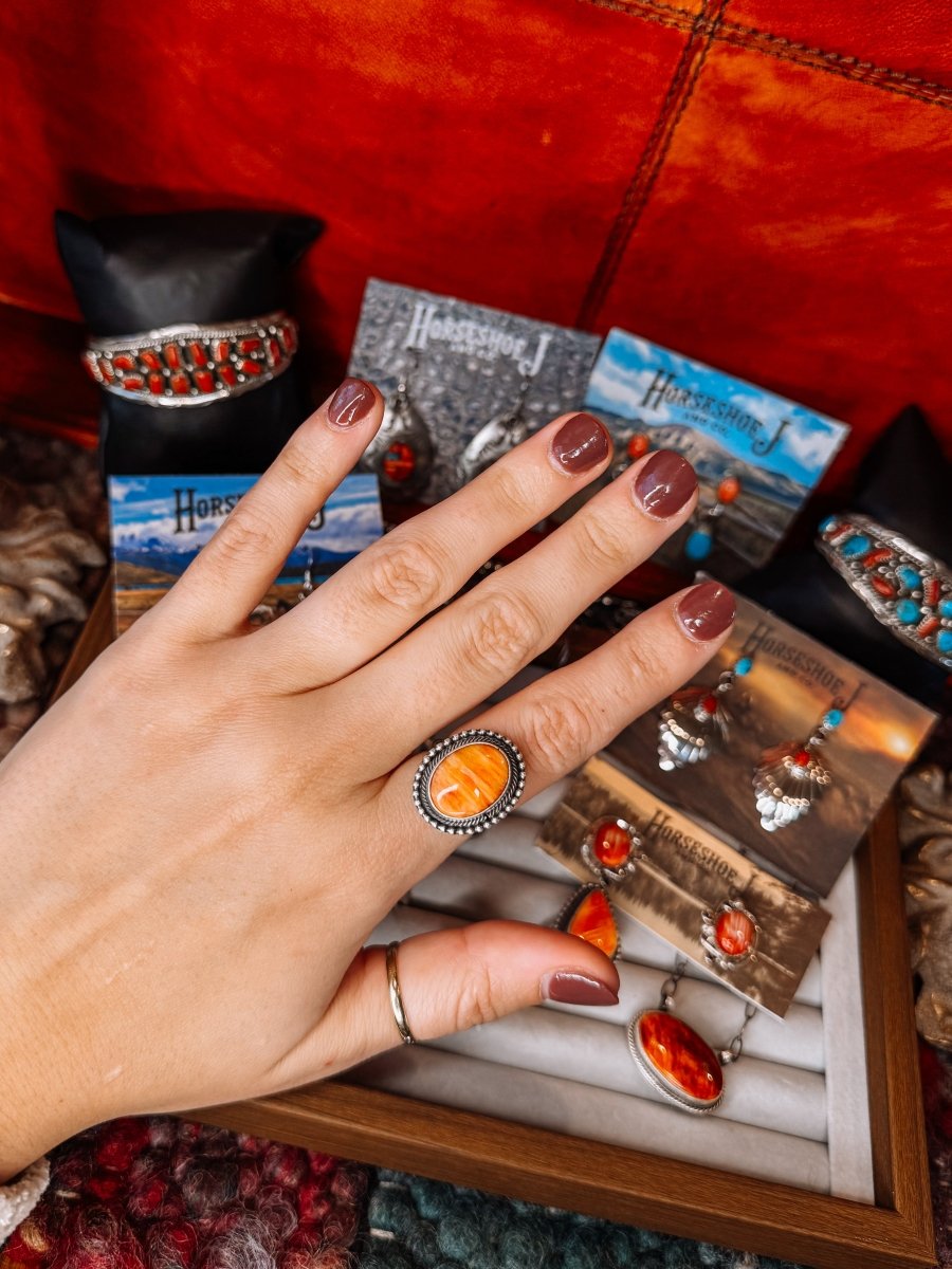 Borger Orange Spiny Ring - Horseshoe J & Co.