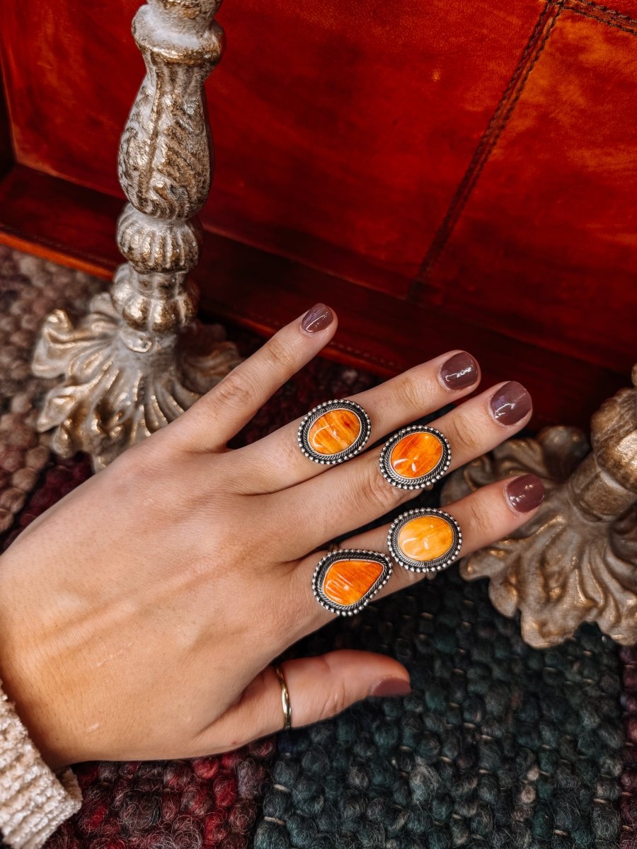 Borger Orange Spiny Ring - Horseshoe J & Co.