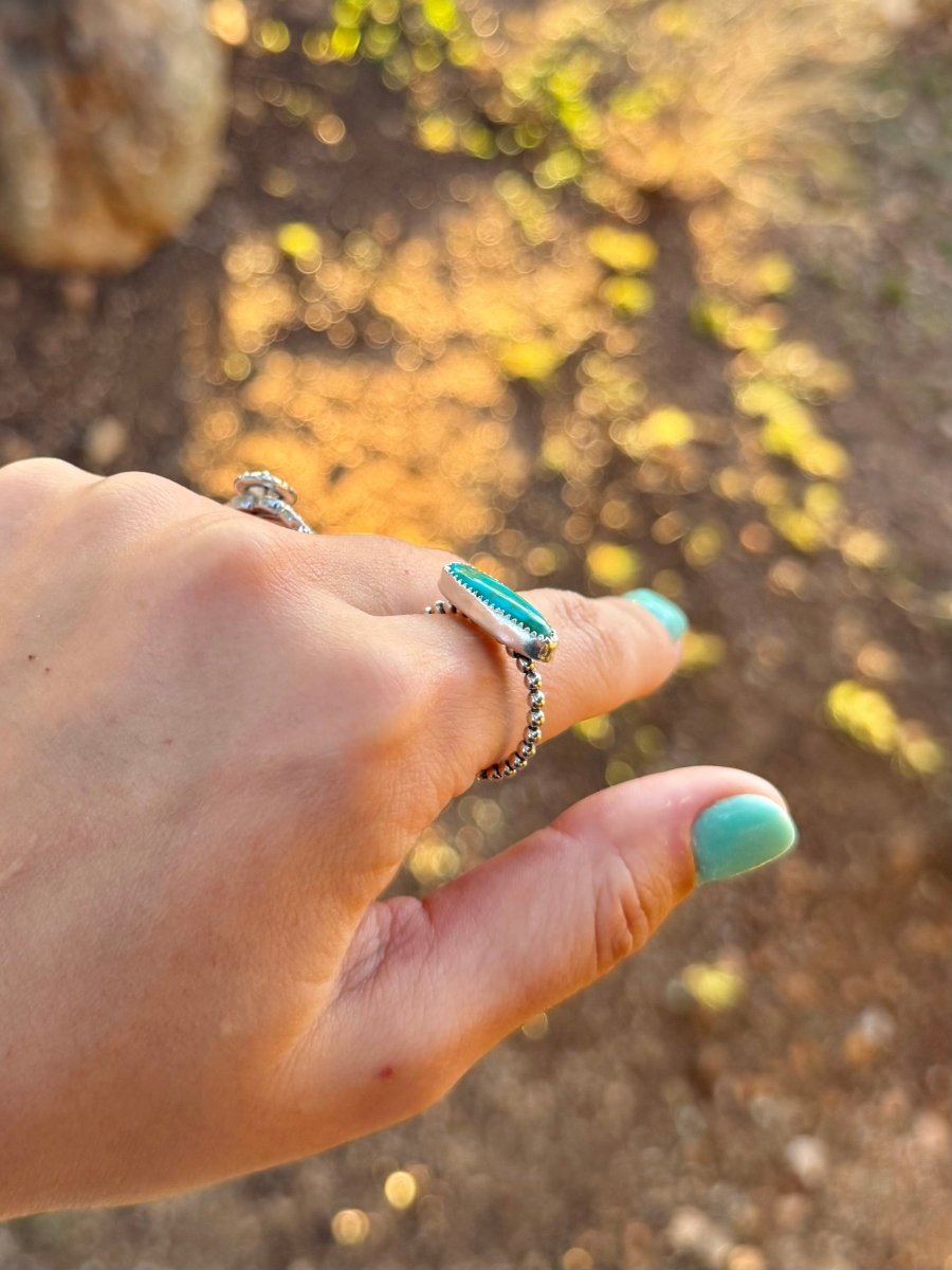 Bouse Royston Turquoise Horizontal Rings - Horseshoe J & Co.
