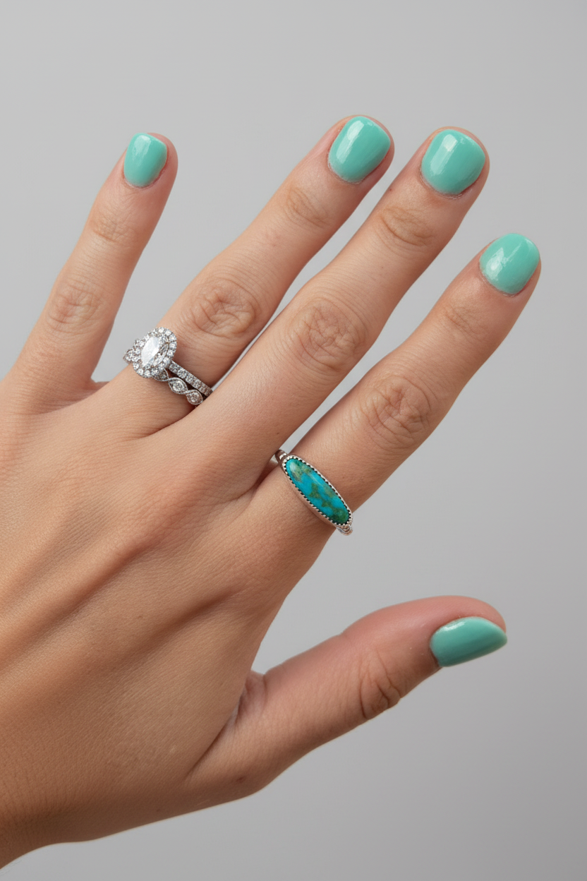 Bouse Royston Turquoise Horizontal Rings - Wooten's