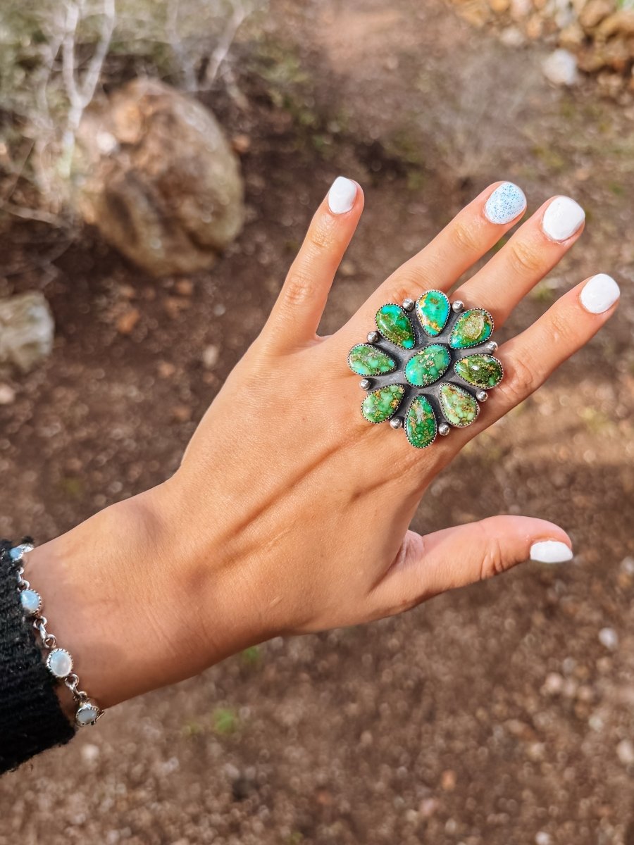 Bowie Adjustable Sonoran Gold Cluster Ring - Horseshoe J & Co.