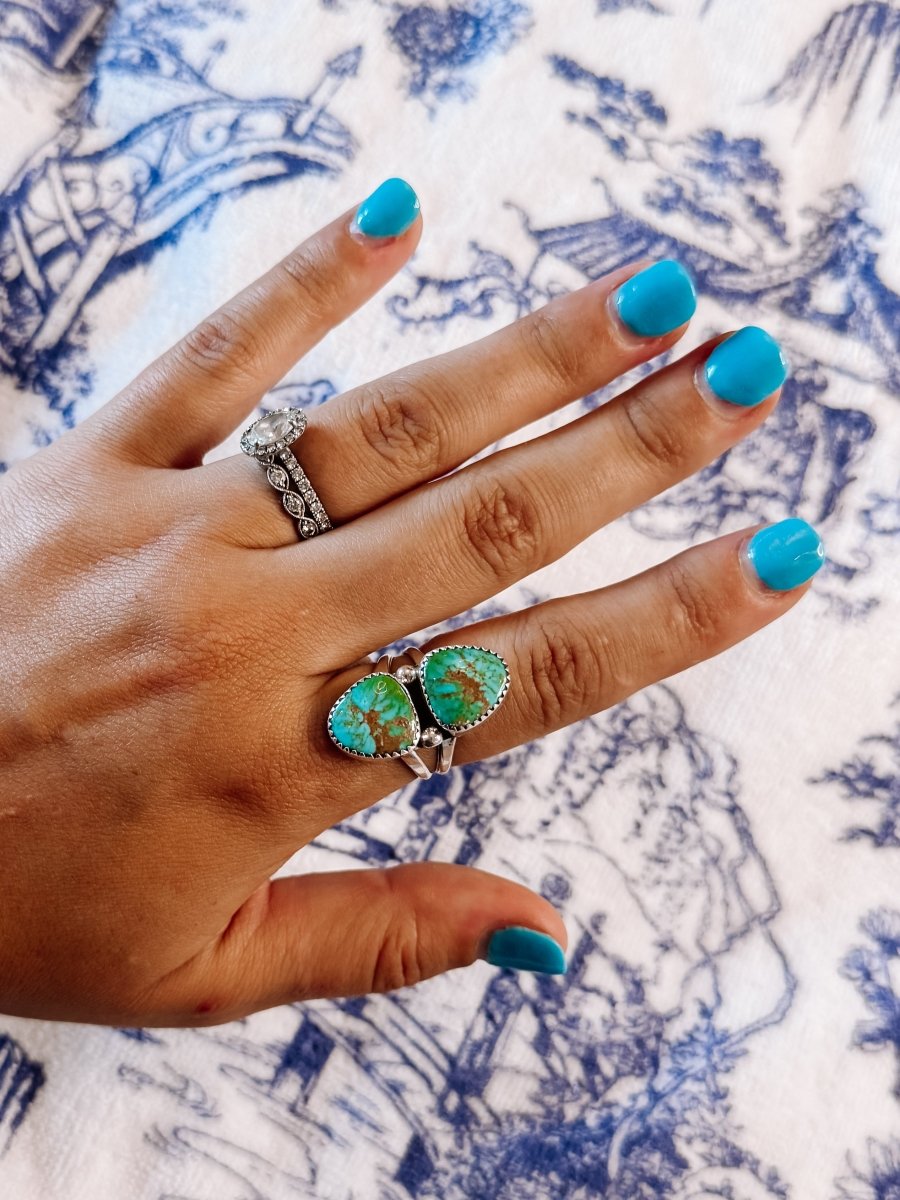 Bremond 2 Stone Turquoise Ring - ring - Wooten's
