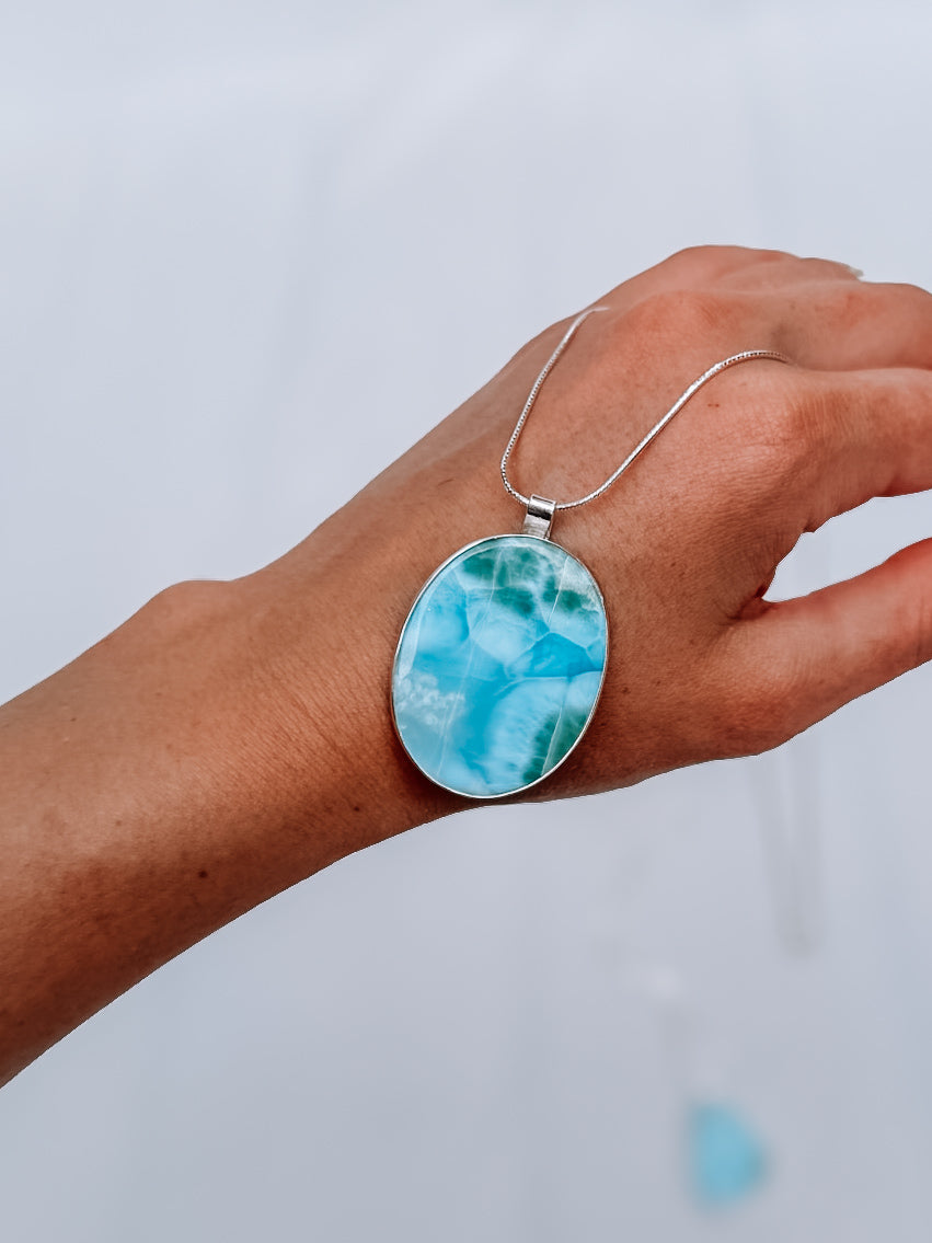 Bristol Larimar Necklace - Wooten's