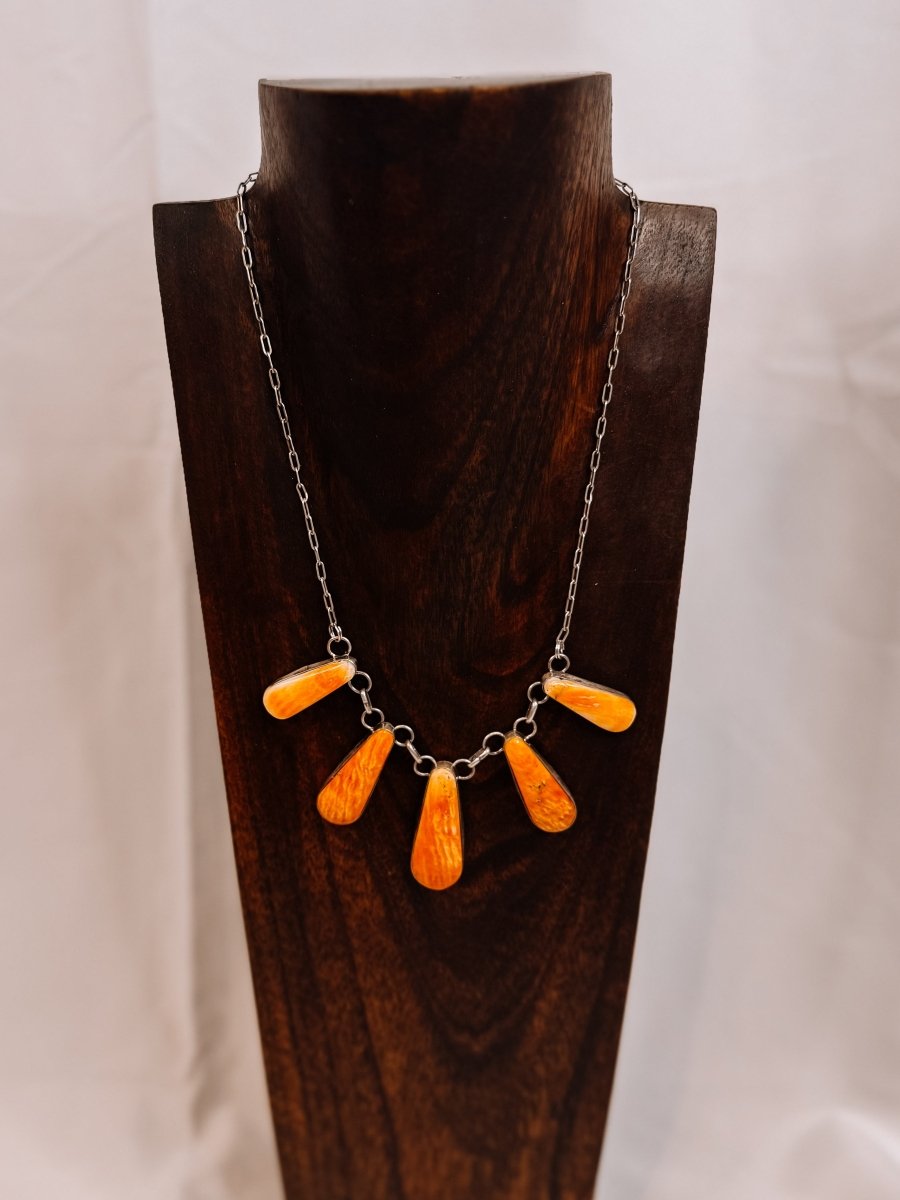 Burlington Orange Spiny Necklace + Earring Set - Horseshoe J & Co.