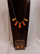 Burlington Orange Spiny Necklace + Earring Set - Horseshoe J & Co.