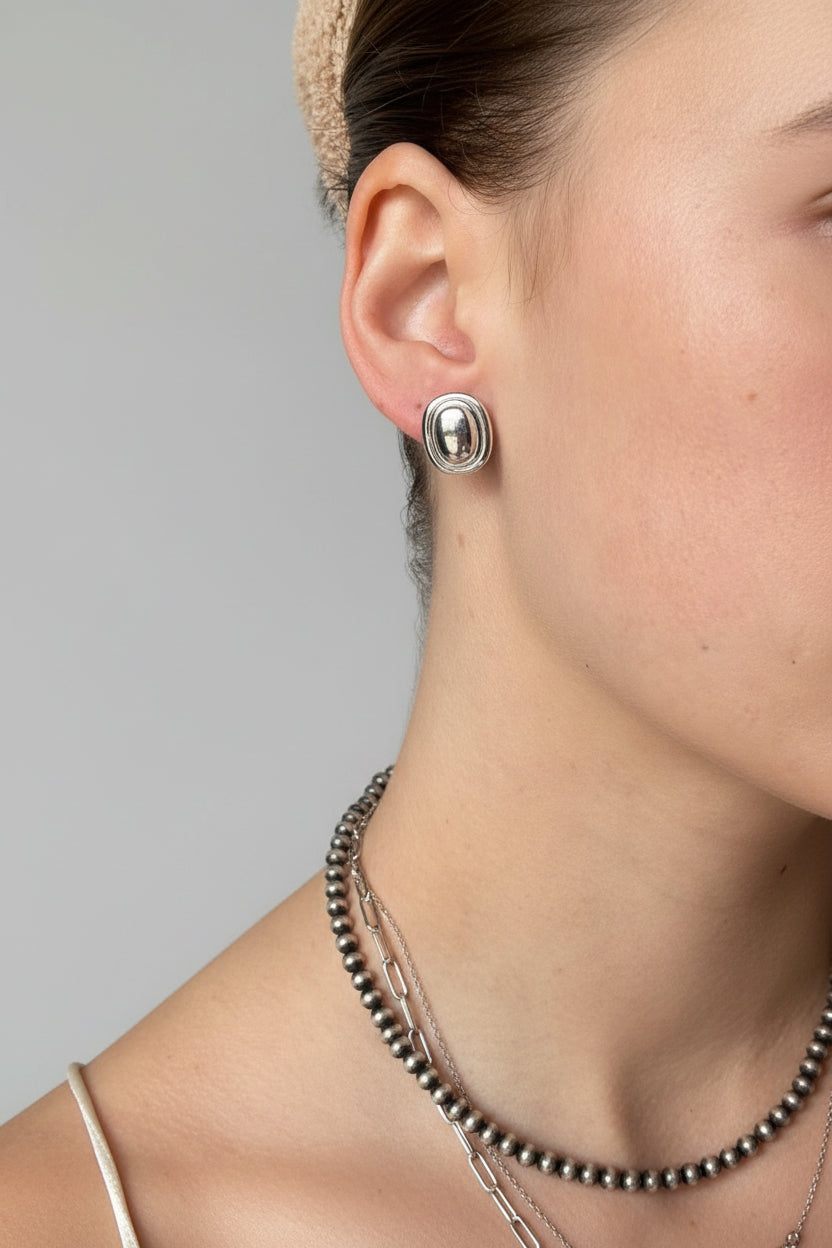 Busby Oval Stud Earrings - Wooten's