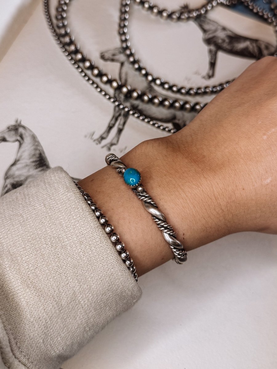 Busby Turquoise Twist Cuff Bracelet - Wooten's