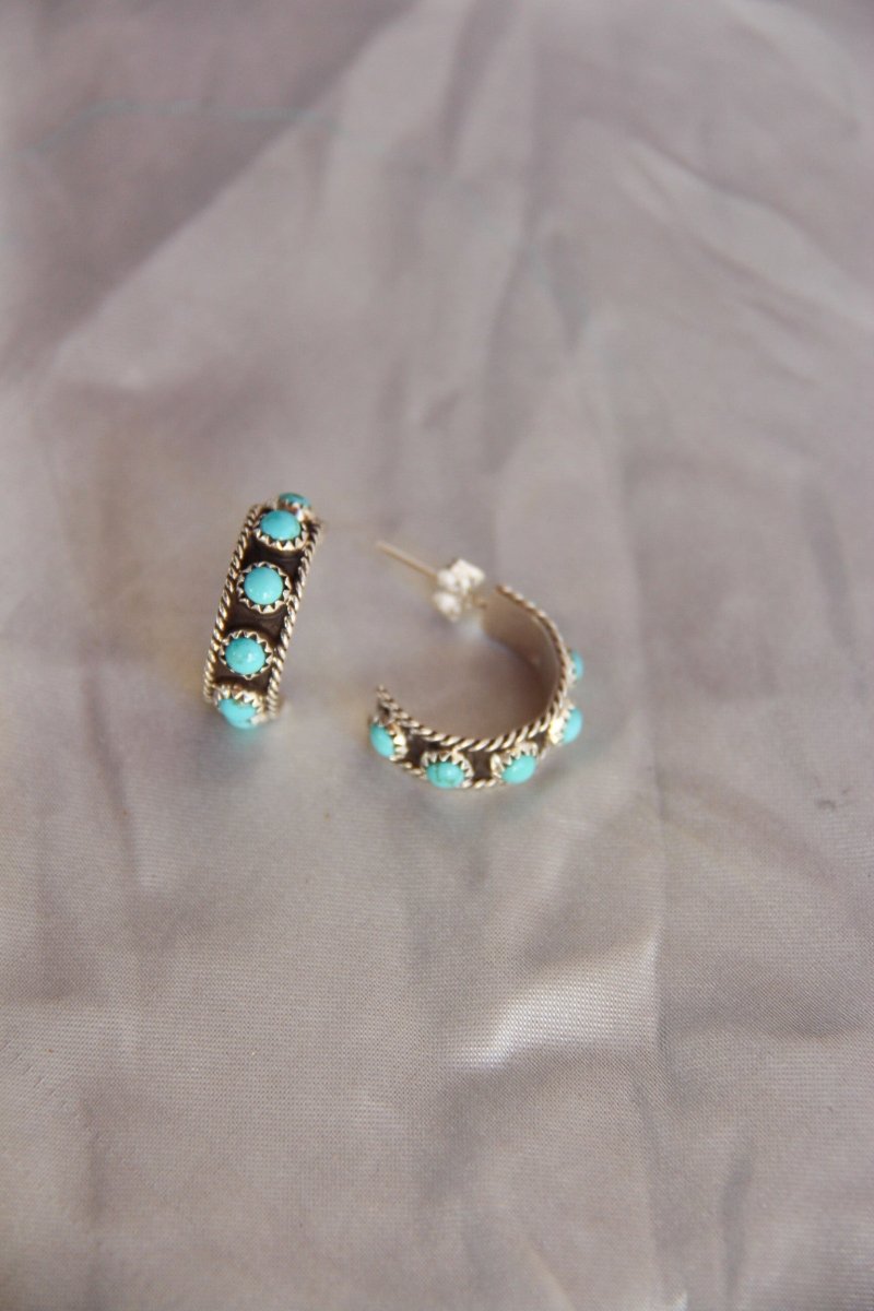 Charco Turquoise Hoop Earrings - Horseshoe J & Co.