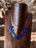 Clemenceau Blue Lapis 7 Stone Necklace - Horseshoe J & Co.