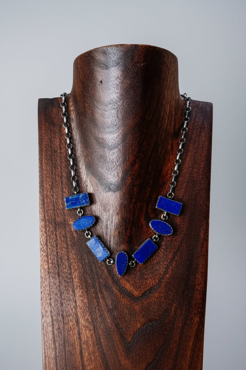 Clemenceau Blue Lapis 7 Stone Necklace - Wooten's